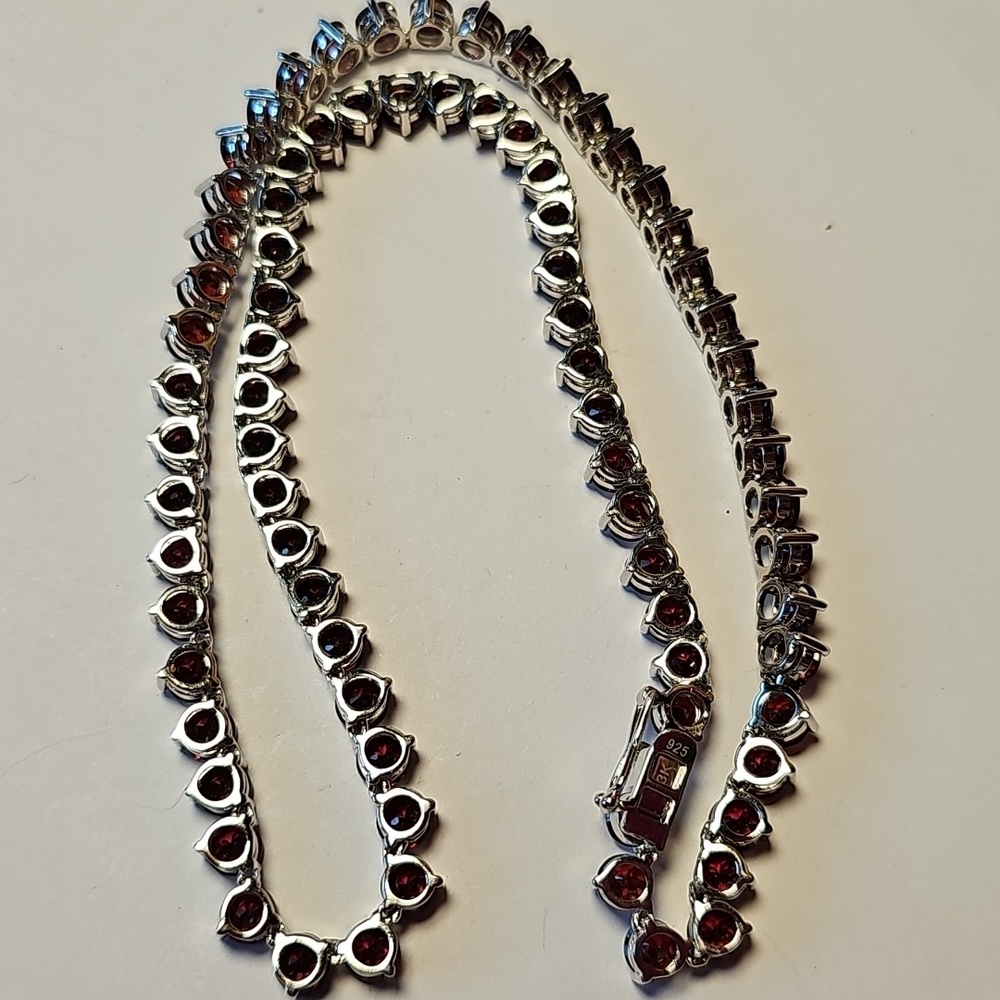 Rhodolite Garnet Tennis Necklace - Picture 2 of 5